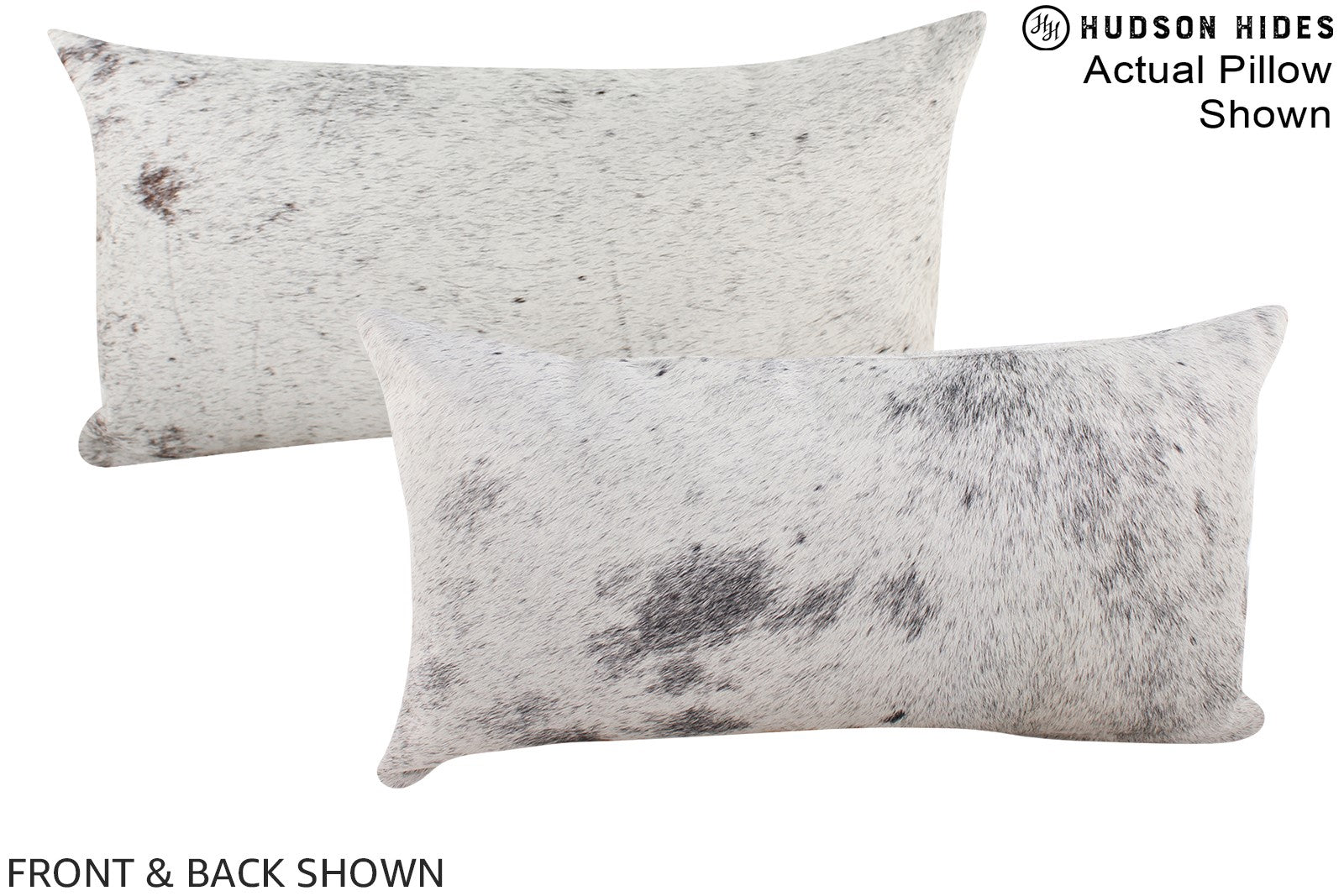 Salt and Pepper Black Cowhide Pillow #A16035