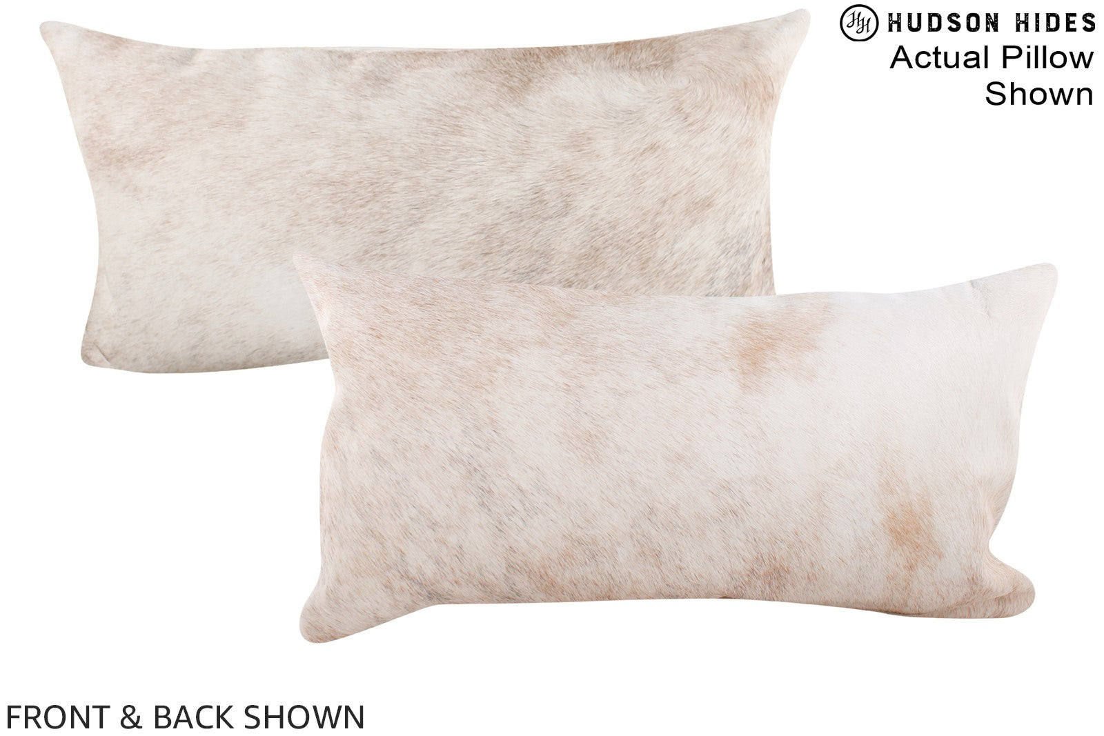 Ivory with Beige Cowhide Pillow #A16154