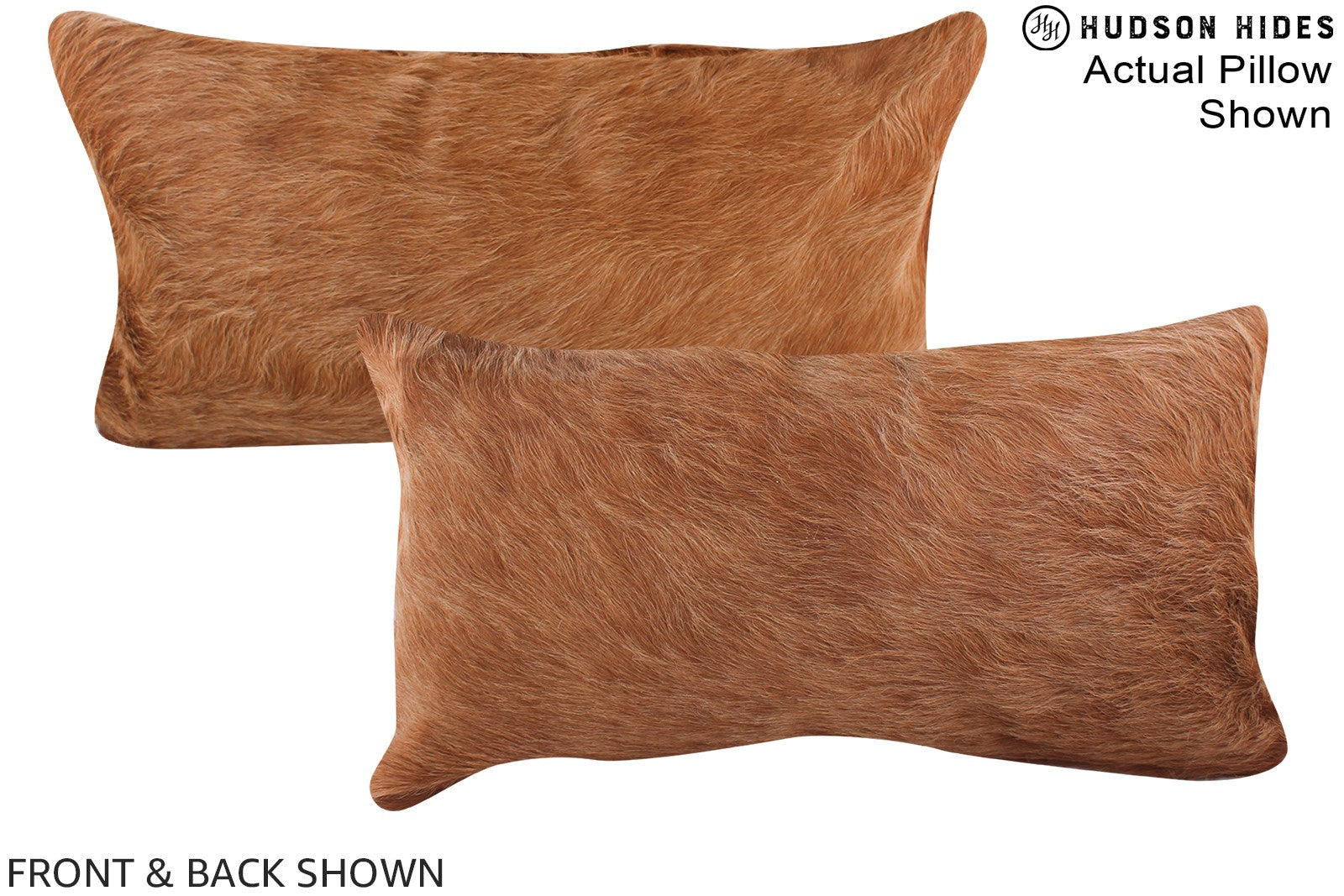 Solid Brown Cowhide Pillow #A16217