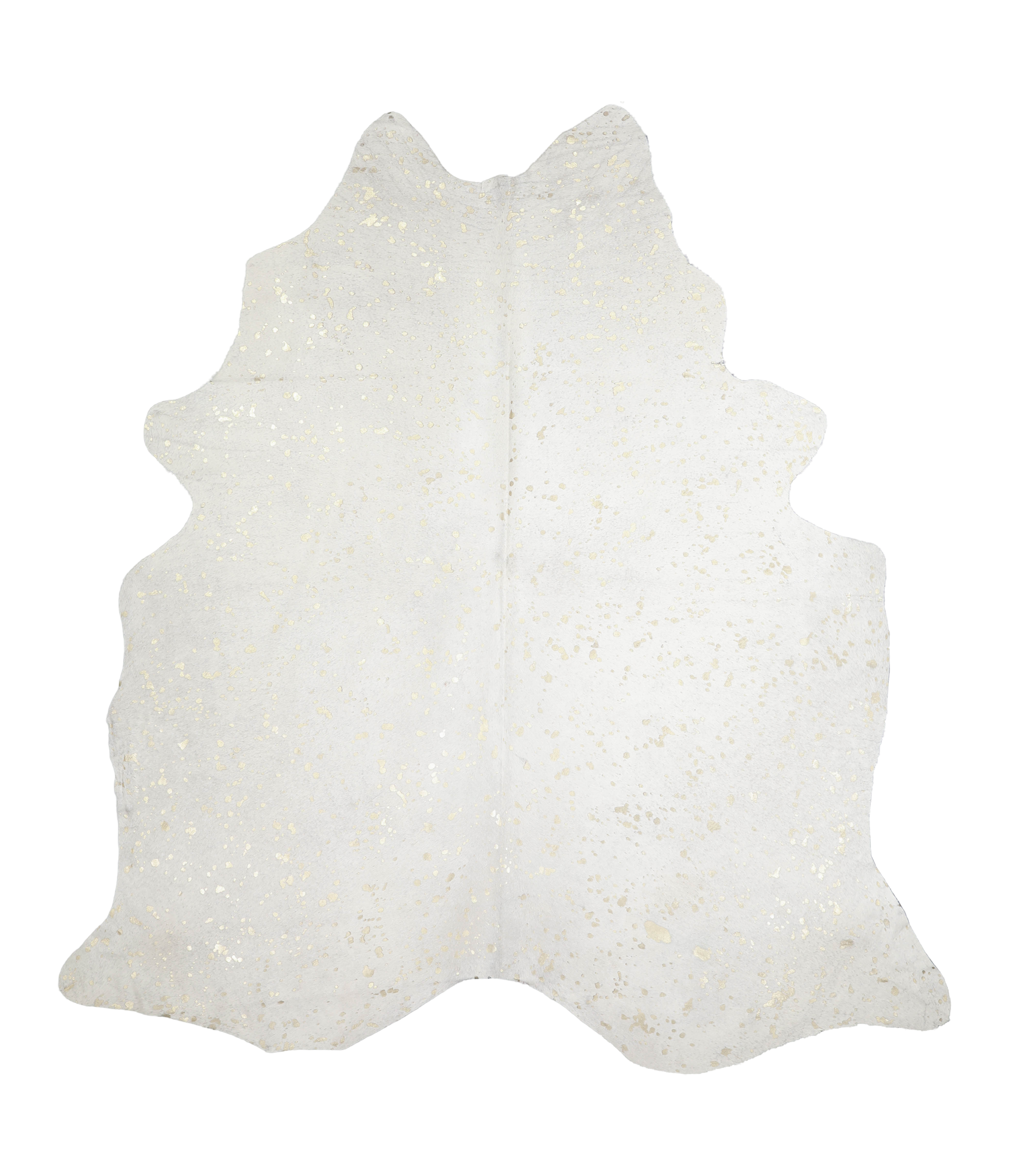 Metallic Gold White Cowhide Rug #A20183