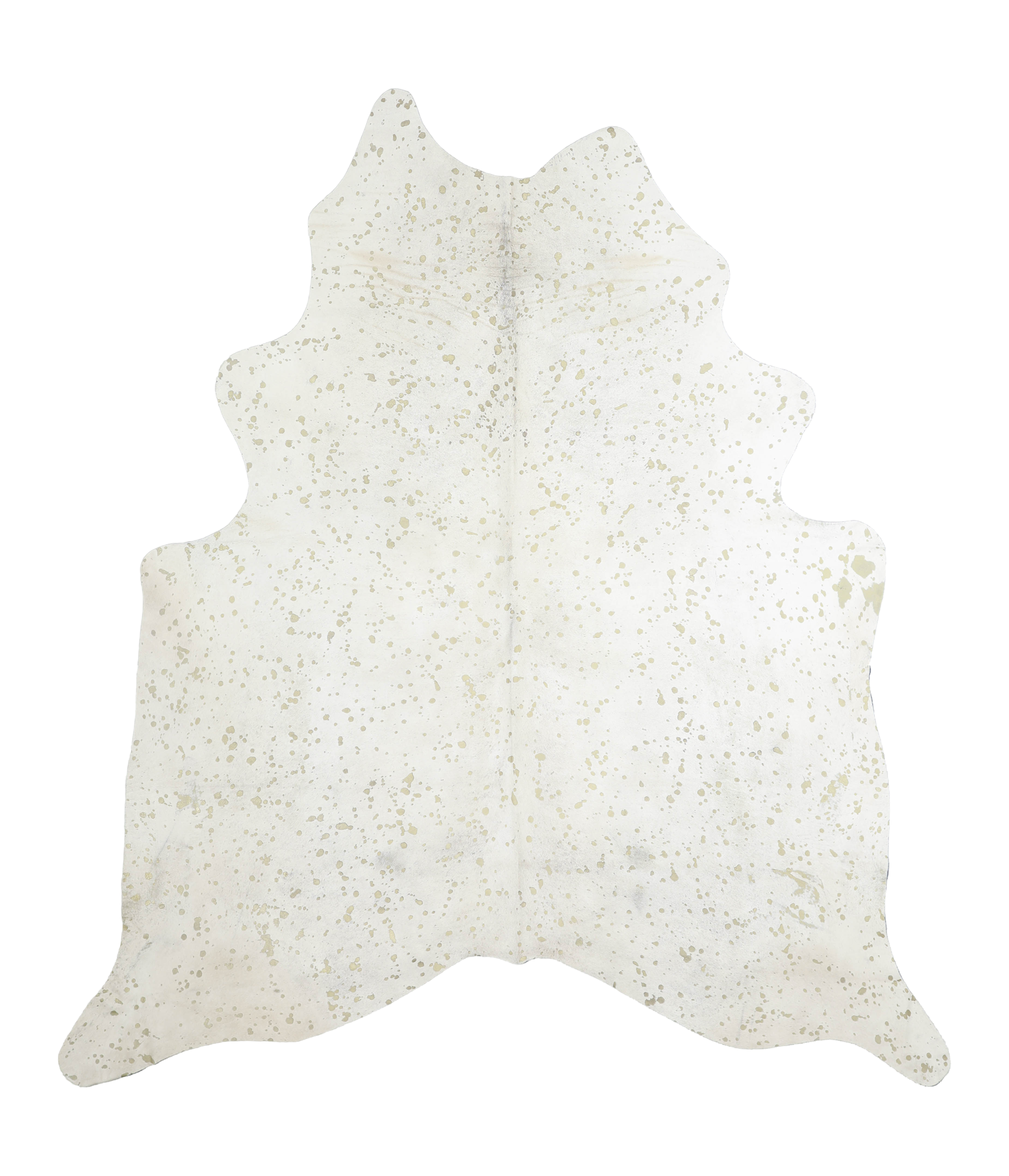 Metallic Gold White Cowhide Rug #A20184