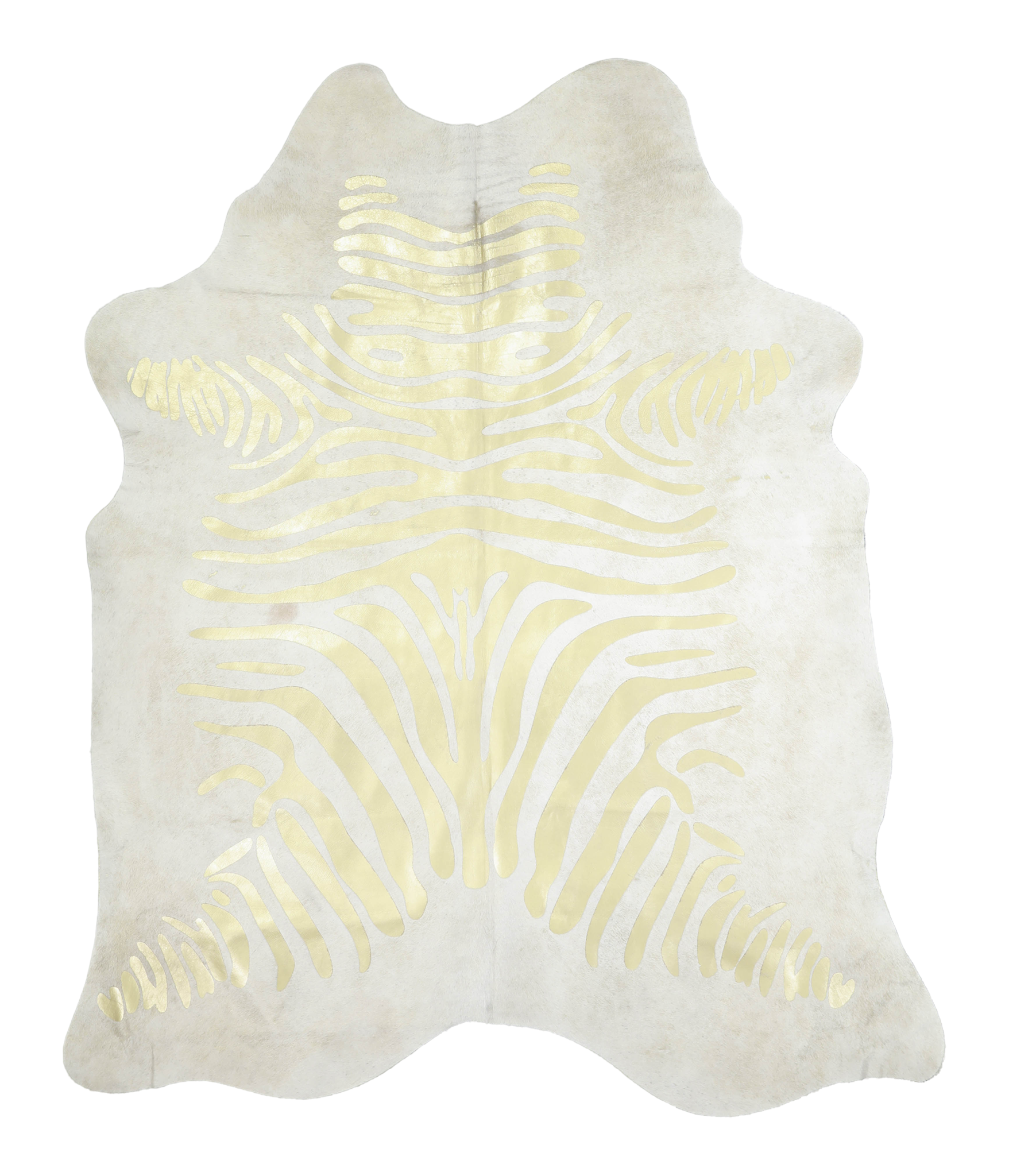 Zebra Metallic Cowhide Rug #A20377