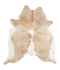 Beige and White X-Large Brazilian Cowhide Rug 7'3