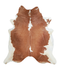 Brown and White XX-Large Brazilian Cowhide Rug 7'9