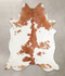 Brown and White XX-Large Brazilian Cowhide Rug 8'2