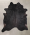 Solid Black XX-Large Brazilian Cowhide Rug 7'8