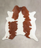 Brown and White X-Large Brazilian Cowhide Rug 6'11