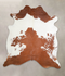 Brown and White X-Large Brazilian Cowhide Rug 7'1