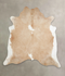 Beige and White XX-Large Brazilian Cowhide Rug 7'5