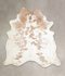 Beige and White X-Large Brazilian Cowhide Rug 7'1