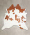 Brown and White X-Large Brazilian Cowhide Rug 6'3