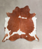 Brown and White X-Large Brazilian Cowhide Rug 6'11