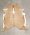 Beige and White XX-Large Brazilian Cowhide Rug 7'6