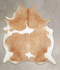 Beige and White X-Large Brazilian Cowhide Rug 7'5