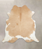 Beige and White X-Large Brazilian Cowhide Rug 6'9