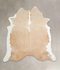 Beige and White XX-Large Brazilian Cowhide Rug 7'8