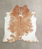 Beige and White X-Large Brazilian Cowhide Rug 7'0