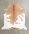 Beige and White X-Large Brazilian Cowhide Rug 6'10