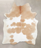 Beige and White X-Large Brazilian Cowhide Rug 7'0