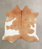 Beige and White Large Brazilian Cowhide Rug 6'4