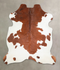 Brown and White X-Large European Cowhide Rug 6'11