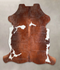 Brown and White X-Large European Cowhide Rug 7'7