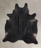 Solid Black XX-Large Brazilian Cowhide Rug 7'8