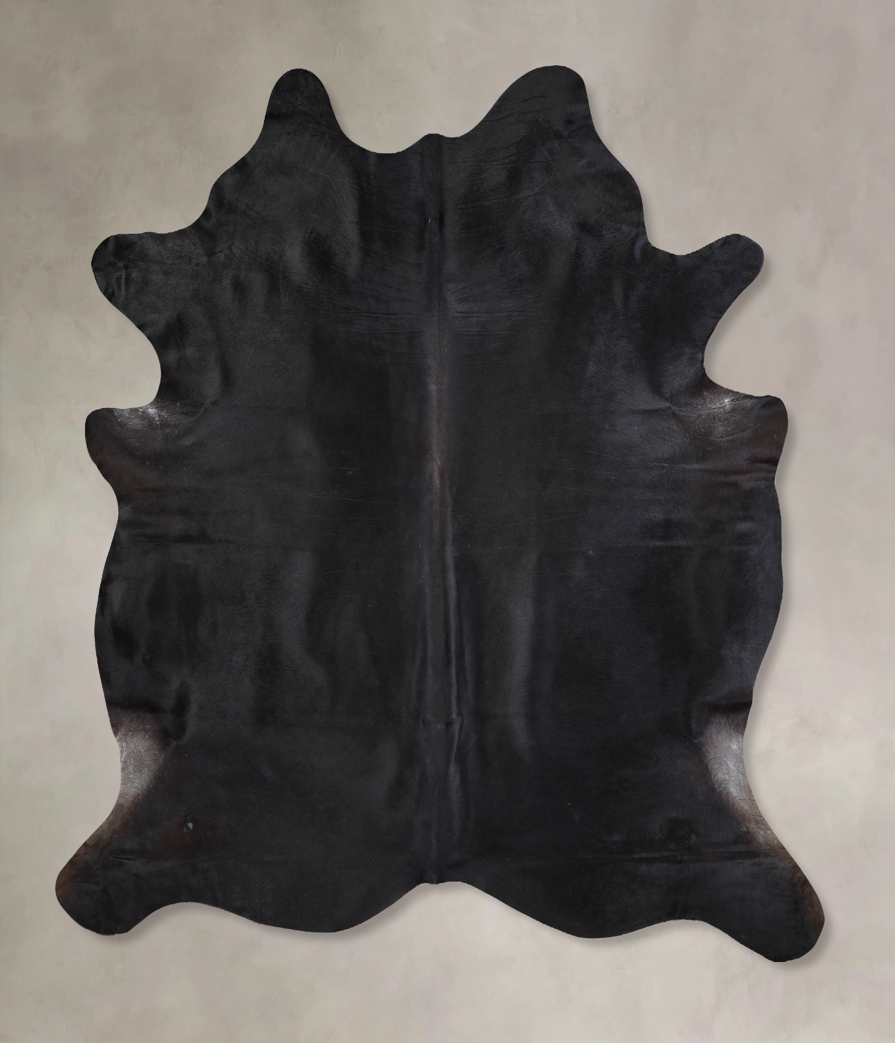 Solid Black Cowhide Rug #A31107