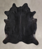 Solid Black XX-Large Brazilian Cowhide Rug 7'5