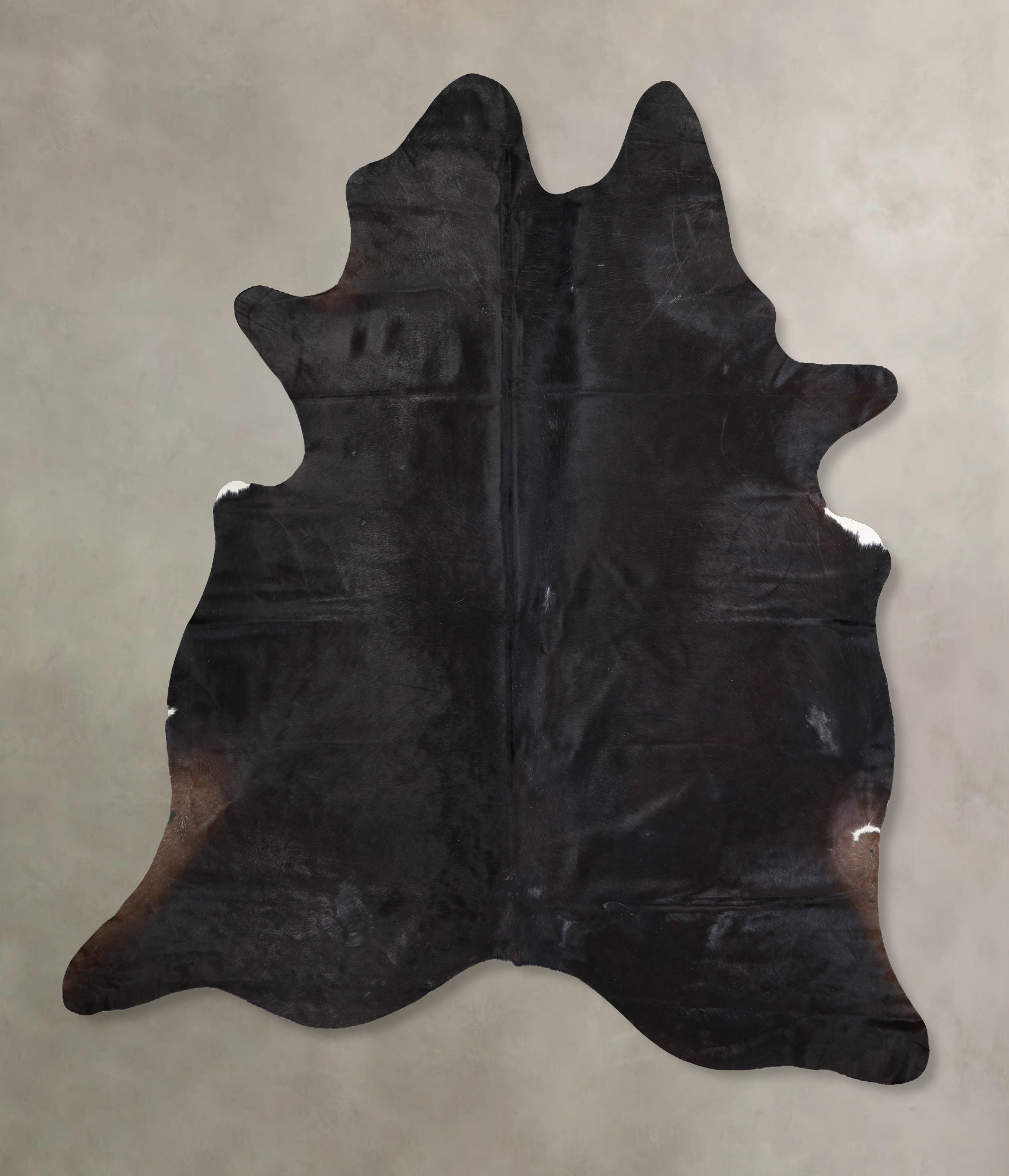 Solid Black Cowhide Rug #A32436