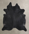 Solid Black XX-Large Brazilian Cowhide Rug 7'10