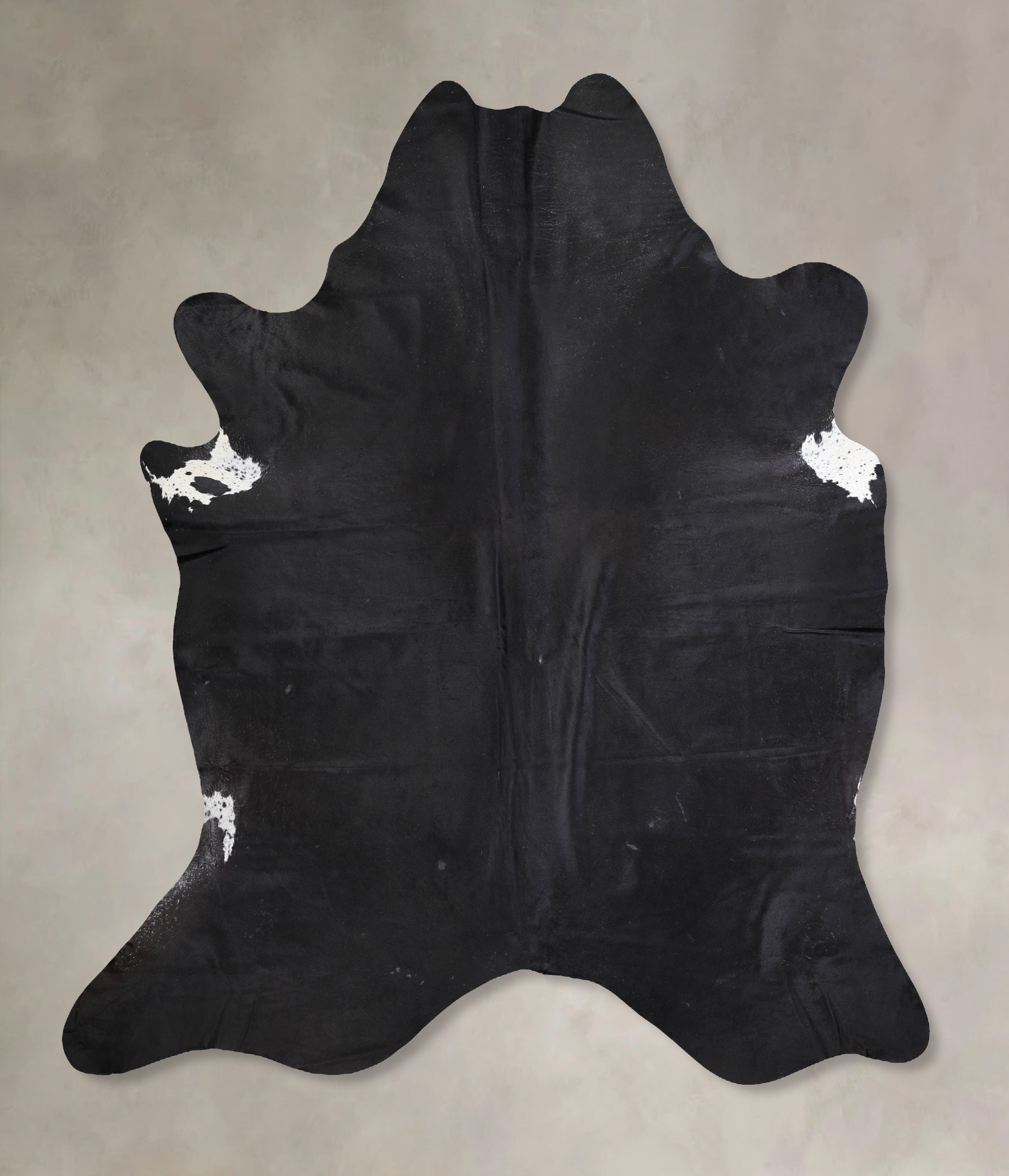 Solid Black Cowhide Rug #A32814