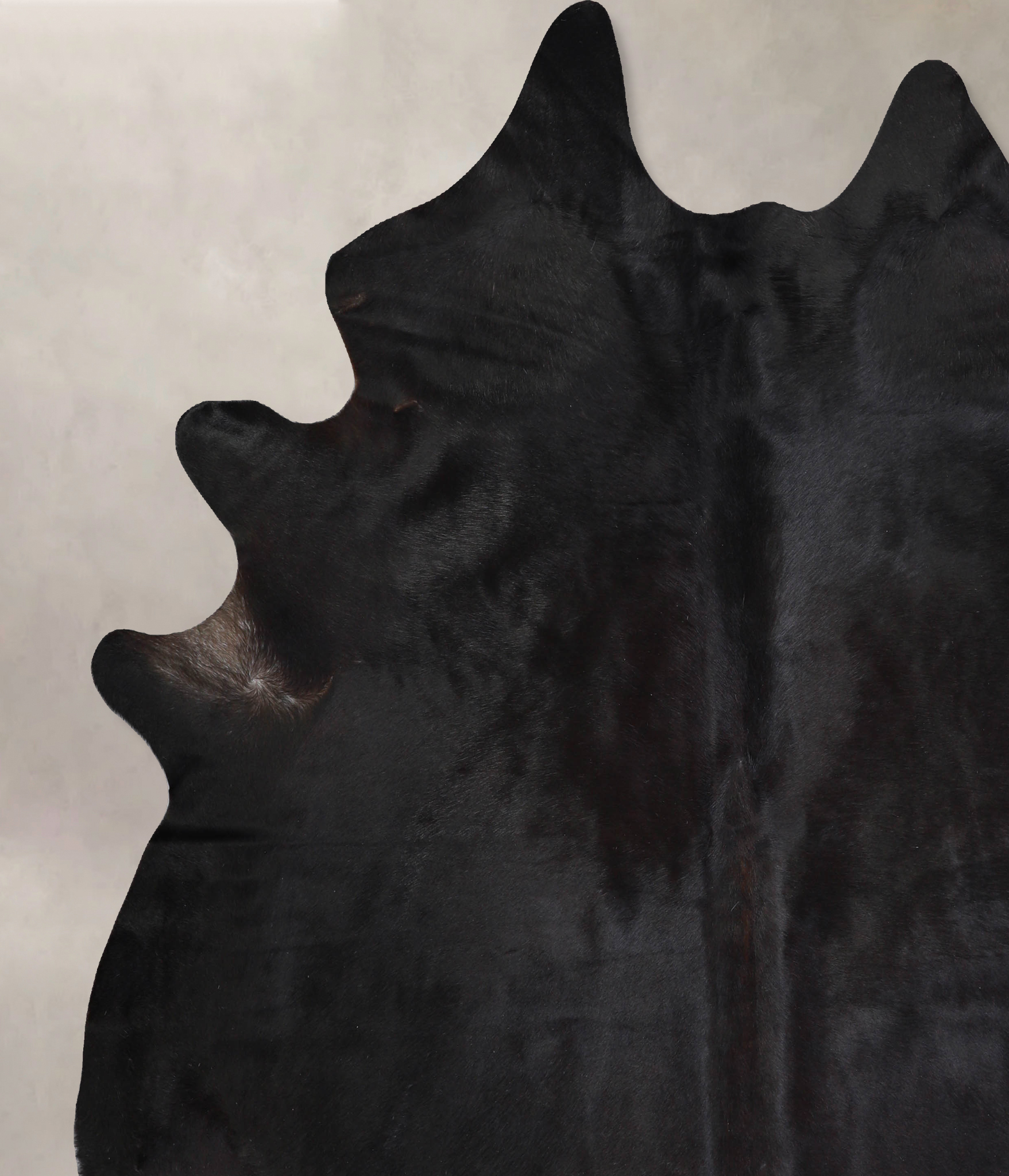 Solid Black Cowhide Rug #A32917