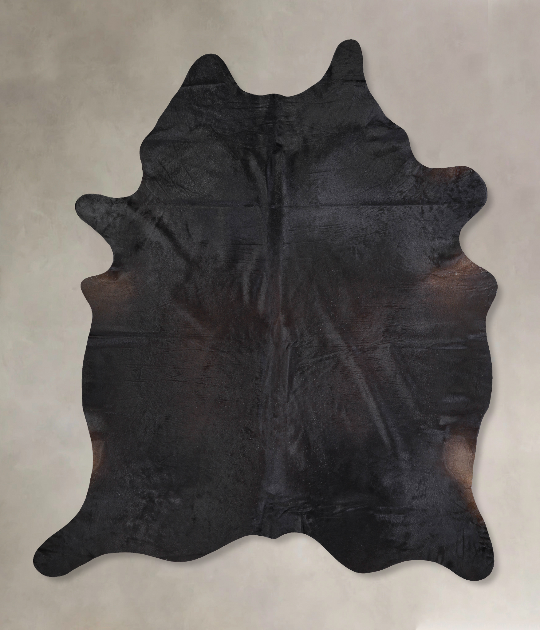 Solid Black Cowhide Rug #A32930