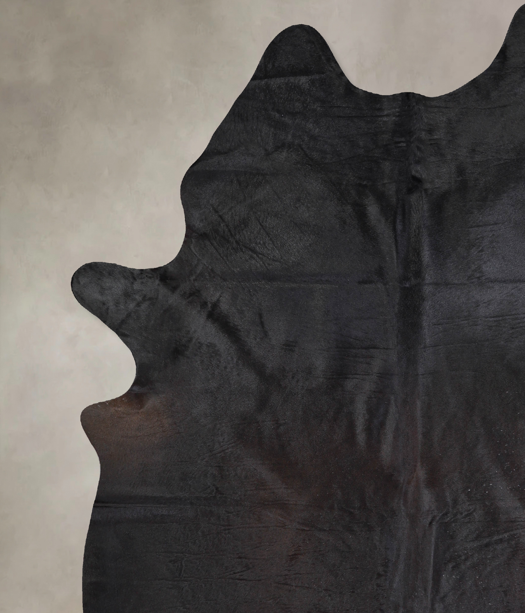 Solid Black Cowhide Rug #A32930