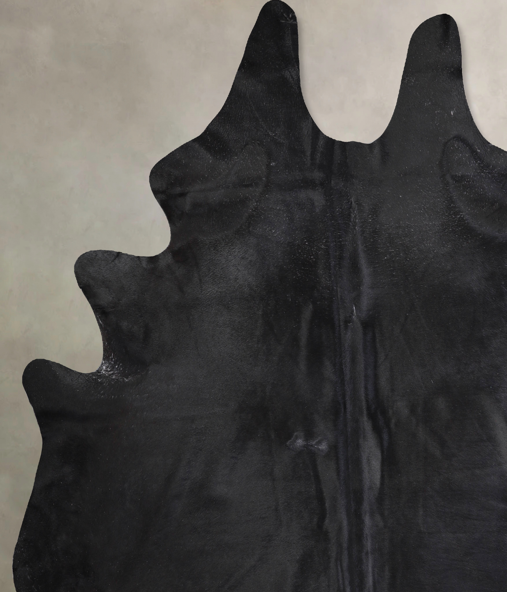 Solid Black Cowhide Rug #A32935