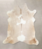 Beige and White X-Large Brazilian Cowhide Rug 6'9