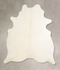 Solid White Large Brazilian Cowhide Rug 6'5