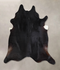 Solid Black X-Large Brazilian Cowhide Rug 7'1