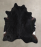 Solid Black X-Large Brazilian Cowhide Rug 7'2