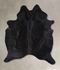 Solid Black X-Large Brazilian Cowhide Rug 7'3