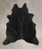 Solid Black Large Brazilian Cowhide Rug 6'11