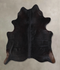 Solid Black Large Brazilian Cowhide Rug 5'9