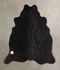 Solid Black Large Brazilian Cowhide Rug 6'2