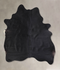 Solid Black Large Brazilian Cowhide Rug 6'1