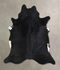 Solid Black Large Brazilian Cowhide Rug 6'3