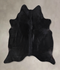 Solid Black Large Brazilian Cowhide Rug 6'5