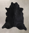 Solid Black Large Brazilian Cowhide Rug 6'5