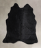 Solid Black Large Brazilian Cowhide Rug 6'1