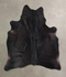 Solid Black Large Brazilian Cowhide Rug 6'4